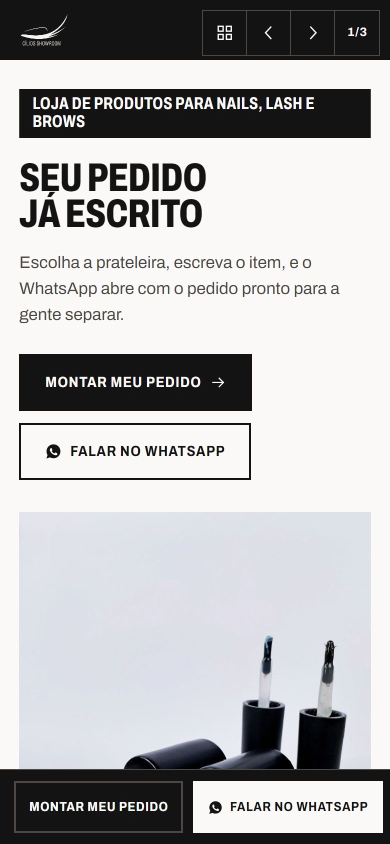 Proposta 1 no celular, Prateleira